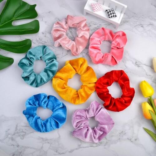 22Colors Korea Velvet Hair Scrunchie Elastic Hair Bands Solid Color For Women Girls Headwear Ponytail Holder Hair Accessories
