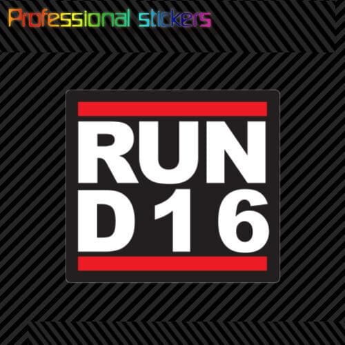 RUN D16 Sticker Decal Self Adhesive Vinyl D Series Jdm Stickers for Motos, Cars, Laptops, Phone