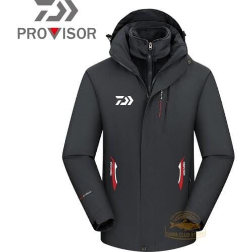 Daiwa Fishing Jacket Mens Fishing Clothes Thicken Thermal Coat Fishing Shirt Winter for Fishing Wear Outdoor Multi-Pocket