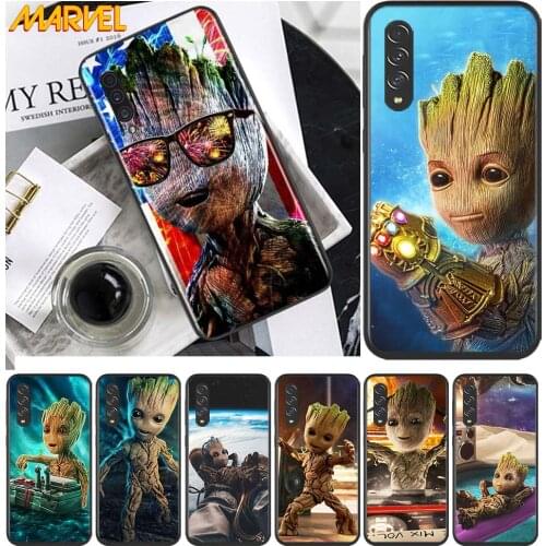 Groot Marvel Avengers for Samsung Galaxy A90 A80 A70 A60 A50 M60 M40 A20E A2Core A10S A10E Silicon Soft Black Phone Case