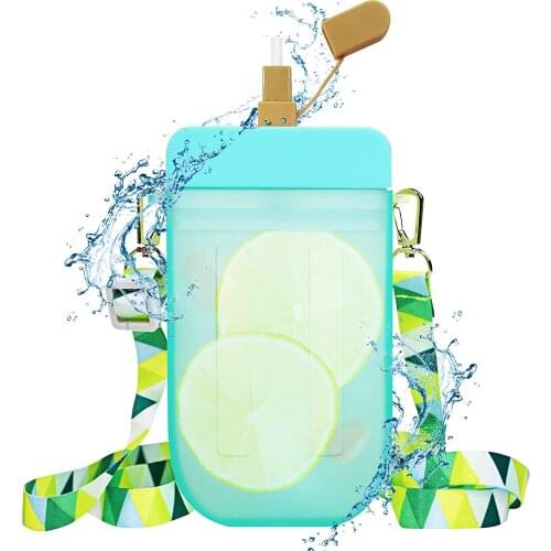 Cute Sweet Ice Cream Water Bottle Plastic Water Bottles For Kids With Straw Bottle Anti-fall Creative Portable Popsicle Cup Mug