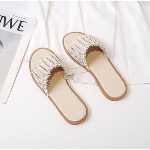 Slippers Women Wear Fairy Shoes Summer Net Red Fashion All-match Graceful Flat Bottom Slipper Shoes Woman Womens Slippers