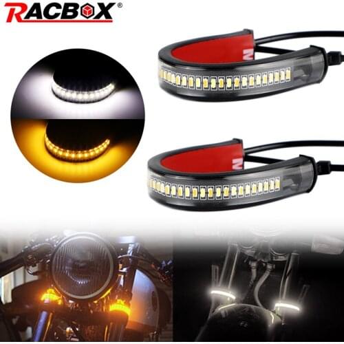Universal Motorcycle Turn Signal Led Light DRL lightings Moto Flasher Ring Fork Strip Lamp Flashing blinker motorbike 12V
