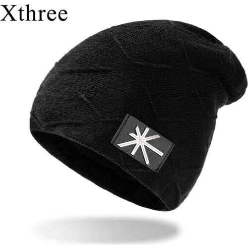 Xthree Winter Beanies Skullies Hat With Lining For Men Wool Male Gorras Bonnet Winter Hats For Men Beanies Hats