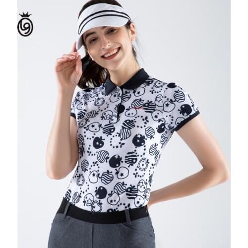 Golf womens ice silk T-shirt short-sleeved fashion personality slim slimming sports breathable spring and summer sunscreen