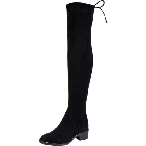 Women shoes Over the knee boots womens new flat shoes women plus velvet boots high boots over knee women boots