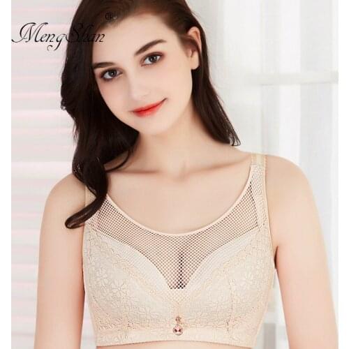 Lingerie femme Fat MM cup without steel ring ultra-thin bra wipe big size bra Ring-free gathering plus size bra