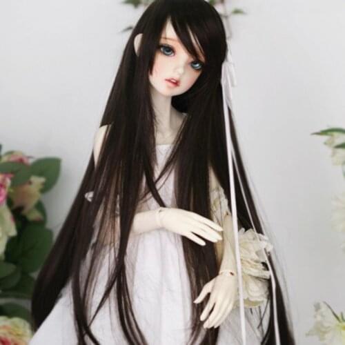 1/3 1/4 1/6 1/8 Bjd Sd Wig High Temperature Long Black Straight Hair For Girl Doll Wig Hair