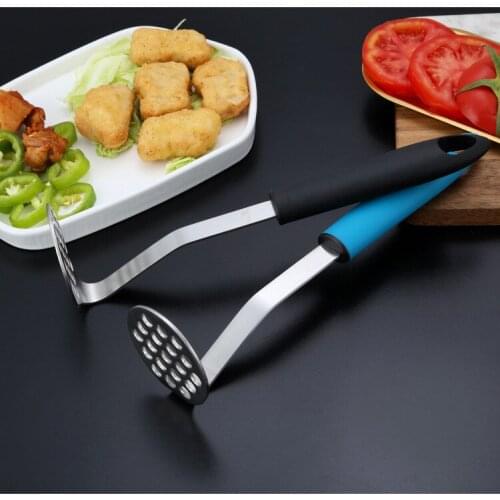 1PC New 304 Stainless Steel with Plastic Hand Held Potato Masher Ricer Puree Juice Maker Presser PI 008