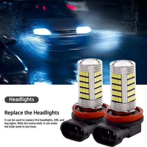 H8 Headlight Bright Low Consumption Fog Lamp Aluminum Alloy Car Replace The Headlights H8 Fog Lamp Headlamp 12V 2PCS