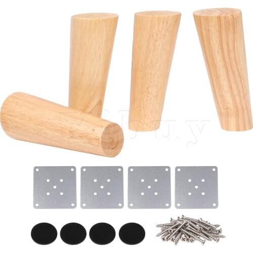 4pcs 15cm Height Wood Oblique Tapered Furniture Feet Tea Table Legs