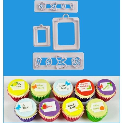 4pcs Gift Box Fondant Mold Cake Jelly Cookie Sugar Decoration Wedding Cake Decorating DIY Tools