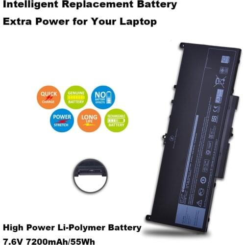 7200mAh 7.6V 55Wh MC34Y 242WD 1W2Y2 J60J5 Laptop Battery for Dell Latitude E7270 E7470 Laptop Tablet Battery