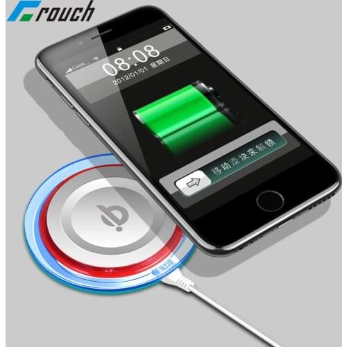 5V 2A Crystal Charging Pad Qi Wireless Charger Receiver for Samsung S7 S6 Edge iPhone 6 7 8 Universal Smartphone with QI System