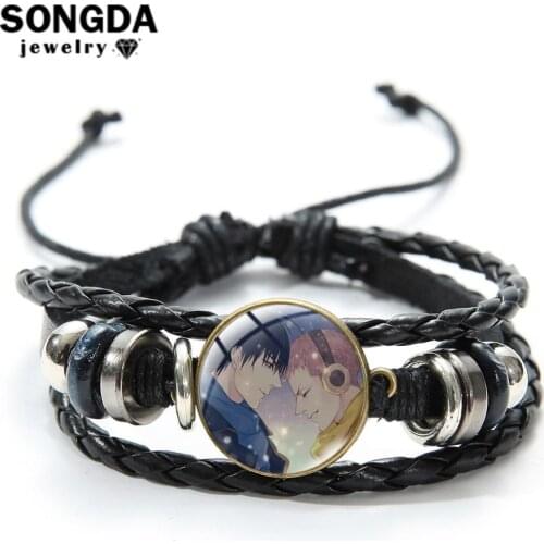 BL Anime Old Xian 19 Days Bracelet Fans Collection Multilayer Wrap Black Leather Bracelets for Women Men 2020 New Arrival