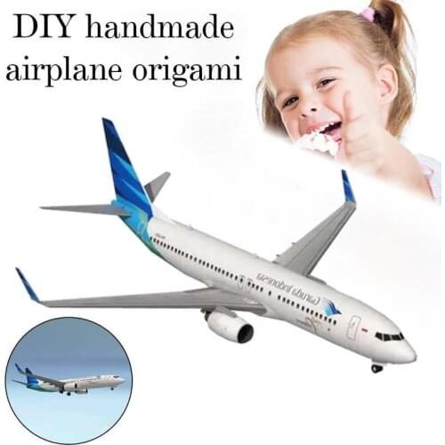 DIY 3D Airplane Paper Model Origami Toy 1:100 Ratio Boeing 737-800 Airplane Paper Model Papercraft Handmade Origami Toy For Kids