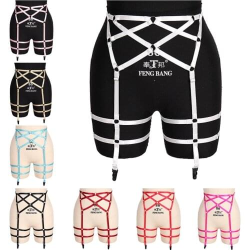 Punk Sexy Pole Dance Bondage Stocking Belt Fetish Leg Harness Goth Body Harness Belt Thigh Sexy lingerie Gothic Leg Garter Belt