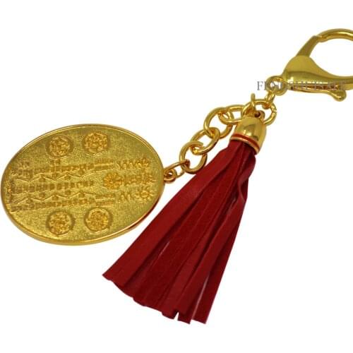 Feng Shui Chinese New Year leather tassel key chain Tai Sui Amulet Keychain W0988
