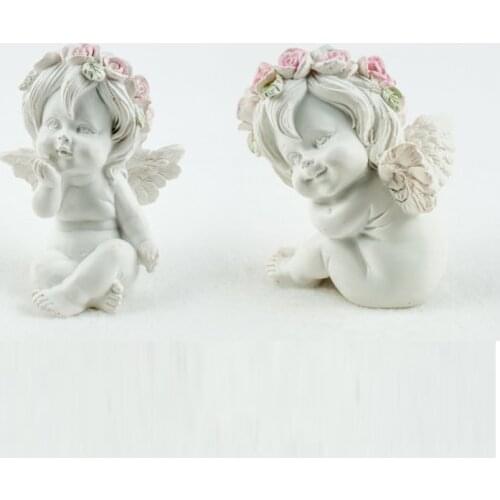PRZY Mould Soap Mold Candle Molds Clay Mould Cute Angel 3d Flower Angels Two Shape Silicone Mold for Cake Decorations 54125