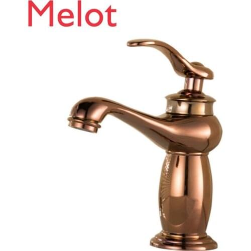 European Style Water Cage Head Vintage Gold Copper Single Hole Pure Copper Copper Basin SplasWashbasin