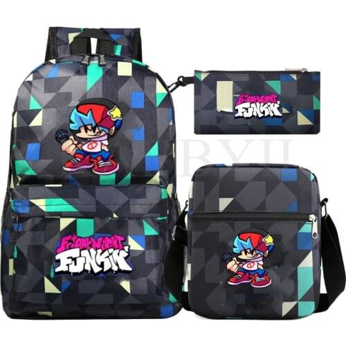 Hot Backpack Cosplay Canvas Friday Night Funkin Children Kids Schoolbag Back To School Bookbag Usb Charging Travel Bag