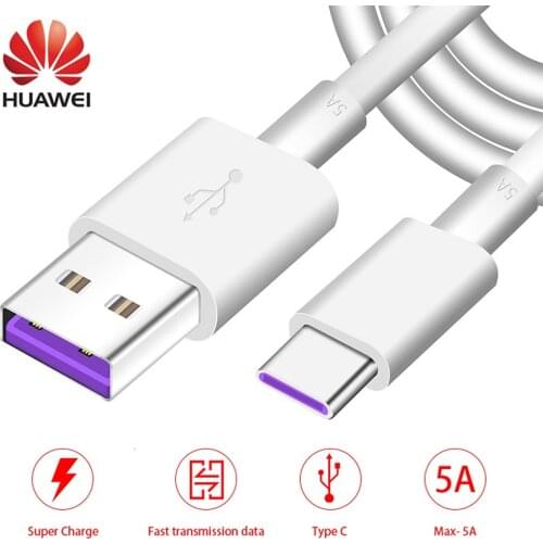 Original Huawei 5A Cable supercharge P30 P20 mate 9/10/20 P10 pro honor 20 note 10 view 20 usb Type C Cable Super charging cord