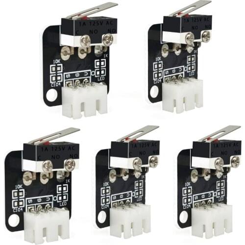 5PCS Limit Switch 3Pin N/O N/C Control Micro Switch 3D Printer Accessories For CR-10 Series Ender 3 Easy Installation Practical