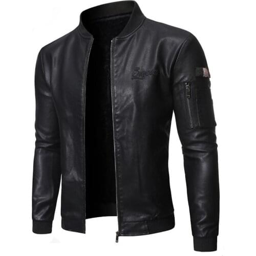Faux Leather Jacket Motorcycle Jacket Men Biker PU Leather Jacket Plus Size Office 2021 Fashion Casual Jaqueta Masculina Y10