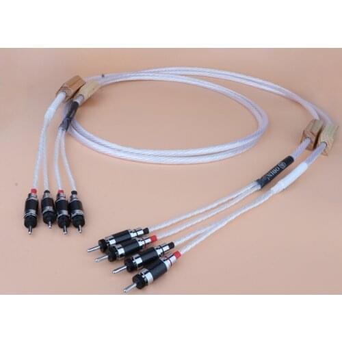 A pair Odin2 silver speaker cable carbon fiber banana plug or spade plug 2.5m