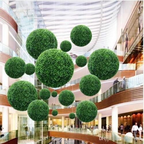 Green Grass Ball Plastic Plant Ornament Party Decoration Garden Decor Wedding Decoration Artificial Flowers DIY Ball greenery