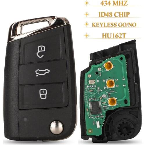 Kutery 3 Button Remote Key For VW Seat Golf 7 MK7 Touran Polo Tiguan Keyless Go/ Not Smart Key 434Mhz ID48 5G6959752AB BB