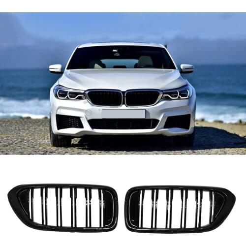 Auto Two Fin Grille Front Bumper Grill For BMW 6 Series GT G32 640i 630i 2018 Carbon Fiber