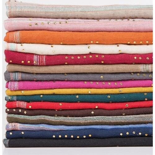 Malaysia Rhinestone hijab scarf for muslim women islamic plaid cotton headscarf india wrap head scarves hijab femme musulman