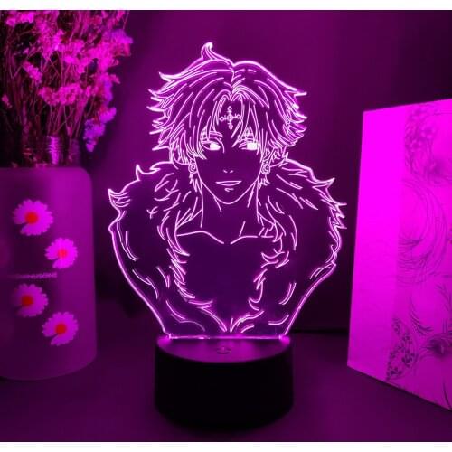 CHROLLO LUCILFER Silhouette Laser Engraved 3D Illusion Lamp Anime HxH Character Otaku LED Glow Light Bedroom Desk Lighting Decor
