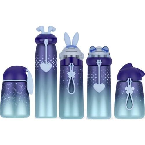 New arrivels Creative Stainless steel family office double layer vacuum cup stars moon sky gradient colors thermos flack