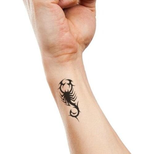 Dragon Scorpion Temporary Tattoos for Women Men Black Sun Mask Fake Tattoo Sticker Totem Small Size Waterproof Tatoo Body Art