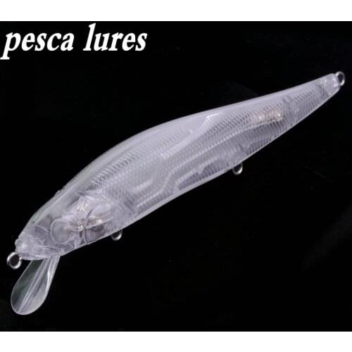 20pc 14 cm/ 19.7 g Unpainted Minnow Fishing Lures Wobbler Hard Baits Crankbaits ABS Blank Lure For Bass Pike Fishing Tackle