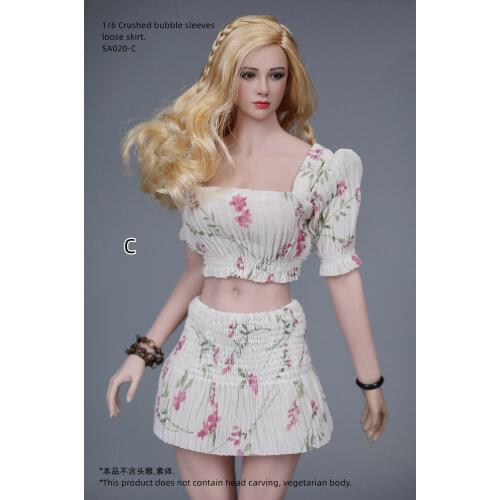 1/6th Female Soldier Clothing Accessories Crushed Bubble Sleeves Loose Skirt