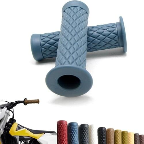1 Pair Motorcycle 7/8'' Retro Rubber Handlebar Hand Grip For Honda Suzuki Kawasaki Triumph Cafe Racer Bobber Custom
