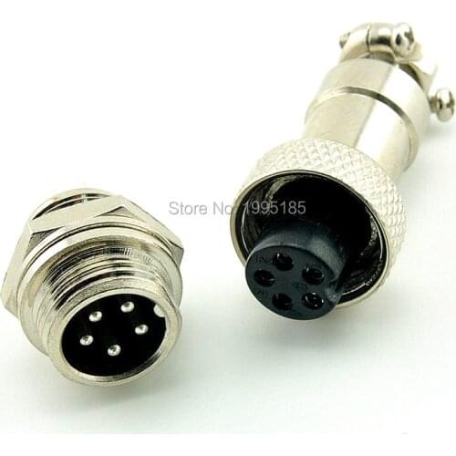 1Pcs GX12 5 Pin Male & Female 12mm Wire Panel Connector Aviation Plug GX12 Circular Connector Socket Plug