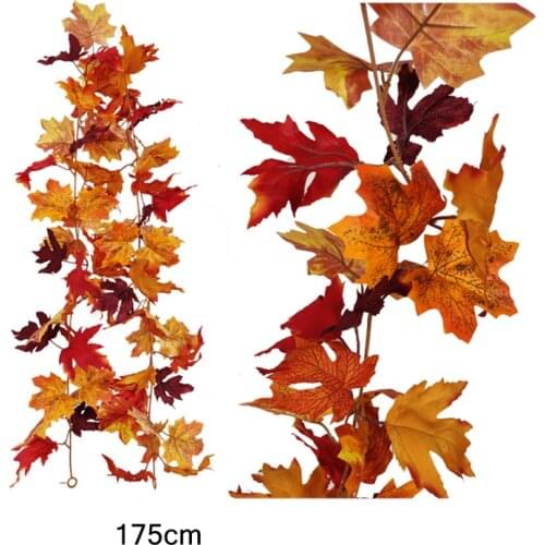 1PC Simulation Maple Leaf Thanksgiving Decoration DIY Home Party Wall Hanging Tree Leaves Rattan Ornaments