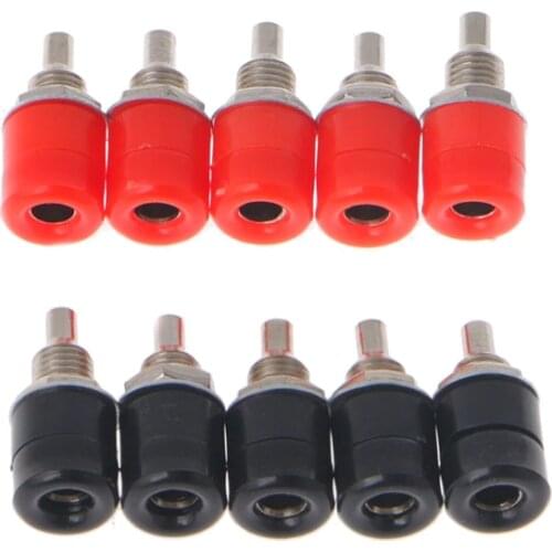 10 Pcs 4mm Female Banana Plug Socket Connector Binding Post Amplifier Terminal New Drop Shipping