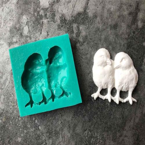 2 Small Chick Shape Fondant Cake Silicone Mould Chocolate Biscuits Molds Candy Cooking Baking Cake Wedding Decorating Tools Clay