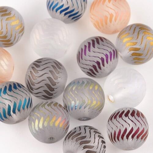 20pcs 10mm Frosted Transparent Round Beads Acrylic Beads For DIY Making Jewelry Necklaces