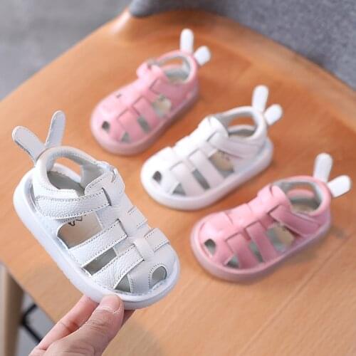 2021 Summer Toddler Infant Shoes Baby Girls Boys Leather Sandals Soft Bottom Non-slip Cartoon Kids Children Casual Beach Sandals