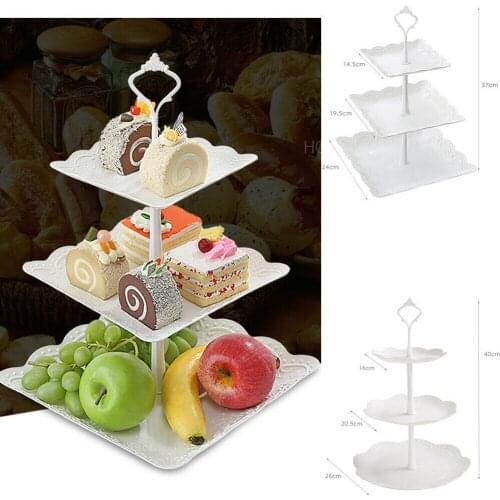 3 Tier Cake Stand Afternoon Tea Wedding Plates Party Tableware New Bakeware Plastic Tray Display Rack Cake Decorating Tools