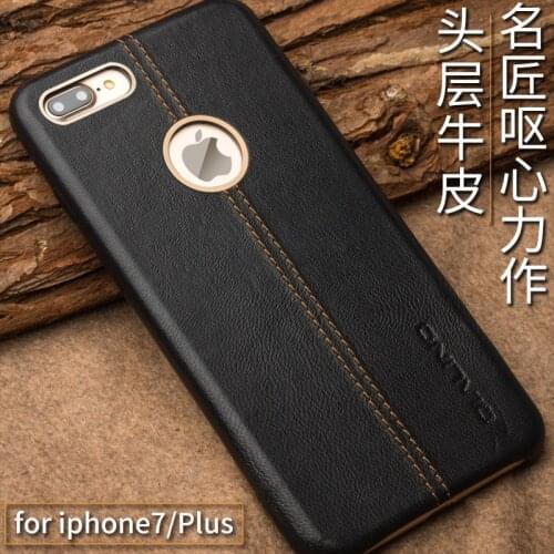 3 colors genuine leather cover for iphone 7 plus 5.5'' natural calf cow skin business vintage back phone case for iphone7 4.7