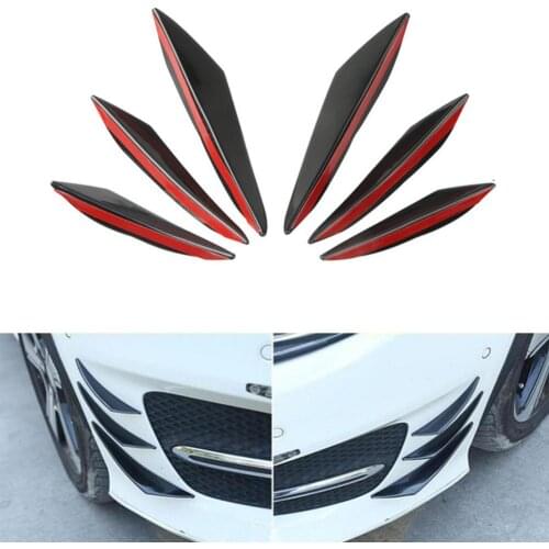 6PCS Universal Car Front Bumper Splitter Lip Spoiler Diffuser Guard Body Kit