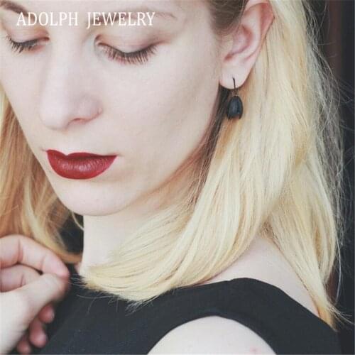 ADOLPH Jewelry Wholesale 2017 New Design Fashion Earring Dark Black Romantic Tulip Stud Earrings Best Gift For Woman Hot