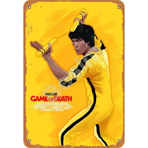Besim Bruce Lee Game of Death Classic Vintage Metal Tin Signs for Cafe Pub Kitchen Street Home Retro Wall Decoration